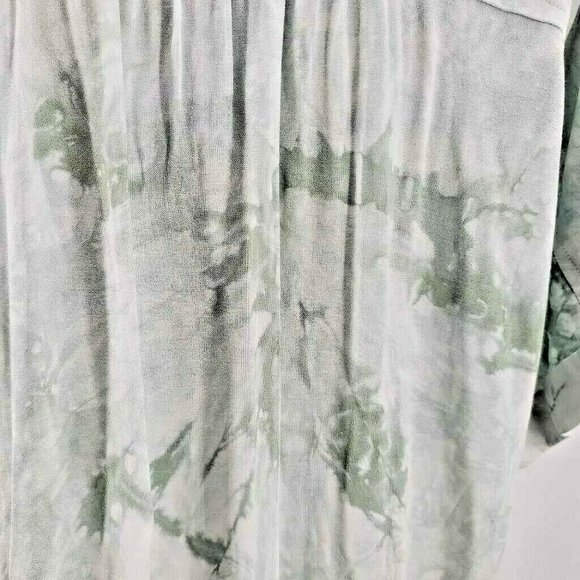 NWT ULTRA FLIRT SEA GREEN TIE DYE BUTTON BLOUSE XL - Picture 8 of 11